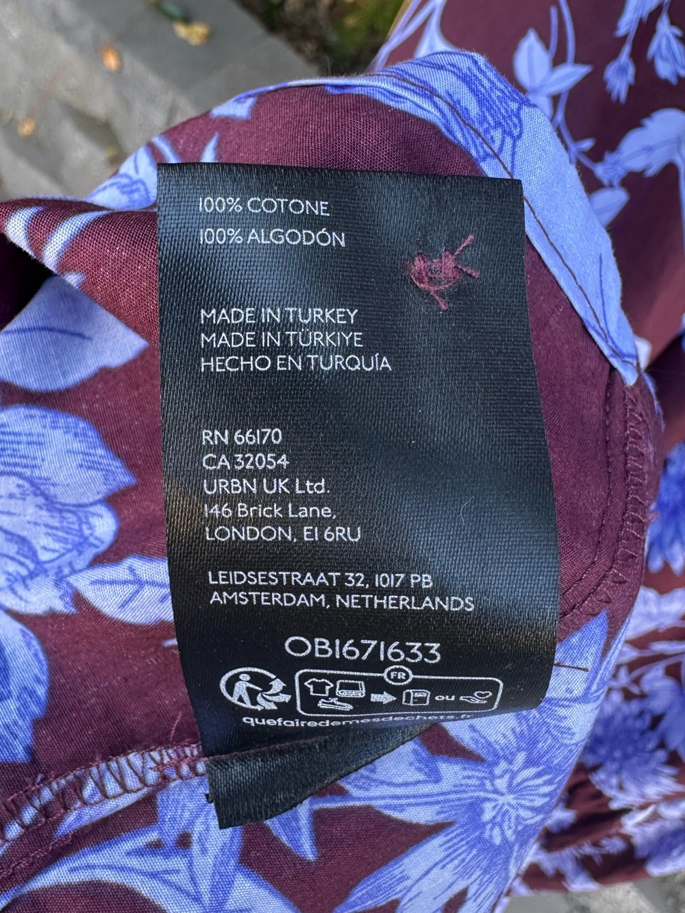 Anthropologie Maeve The Bettina Tiered Shirt Dress Maroon Blue Floral Sz XXS - Picture 10 of 14